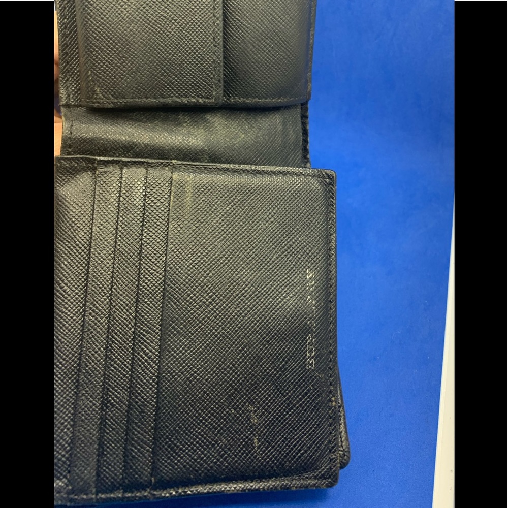 🔥 Vintage Burberry black leather Wallet haymarket checkered interior Rare - Picture 14 of 14